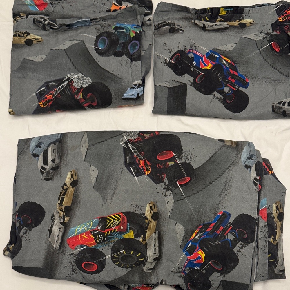 Pottery Barn Kids Monster Trucks Duvet & Shams